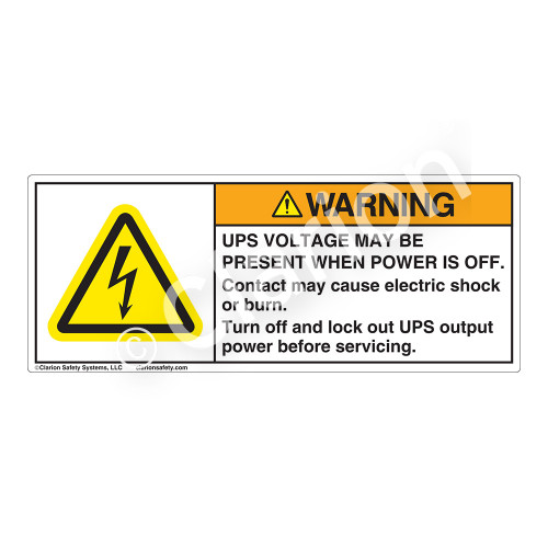Warning/UPS Voltage May be Present Label (H6010-9PWH)