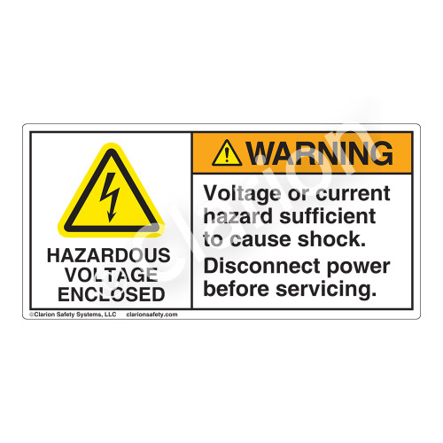 Warning/Hazardous Voltage Label (H6010-AXWH)