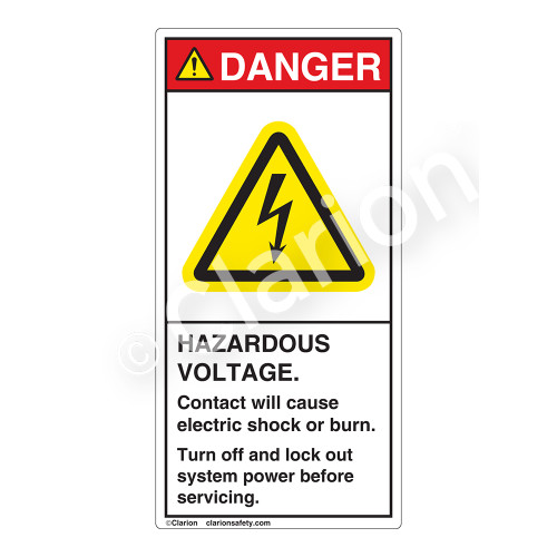 Danger/Hazardous Voltage Label (H6010-B1DV)