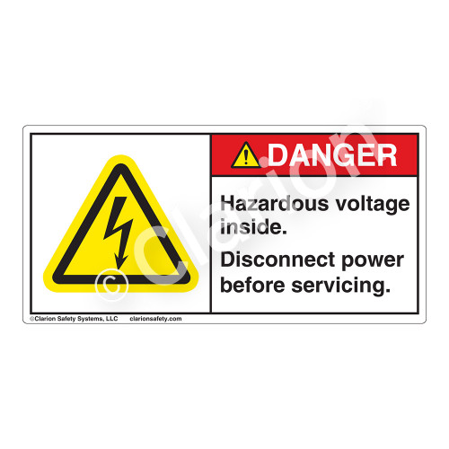 Danger/Hazardous Voltage Inside Label (H6010-CDDH)