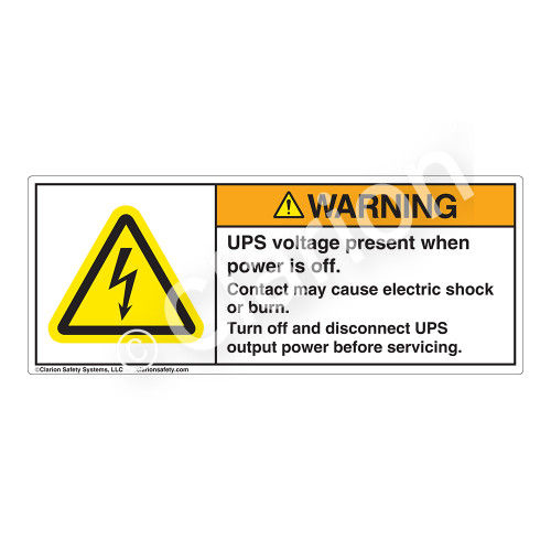 Warning/UPS Voltage Label (H6010-F69WH)