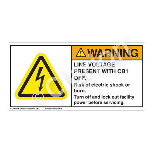 Warning/Line Voltage Present Label (H6010-G78WHP-)