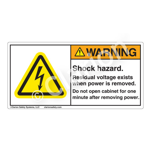 Warning/Shock Hazard Label (H6010-N92WH)
