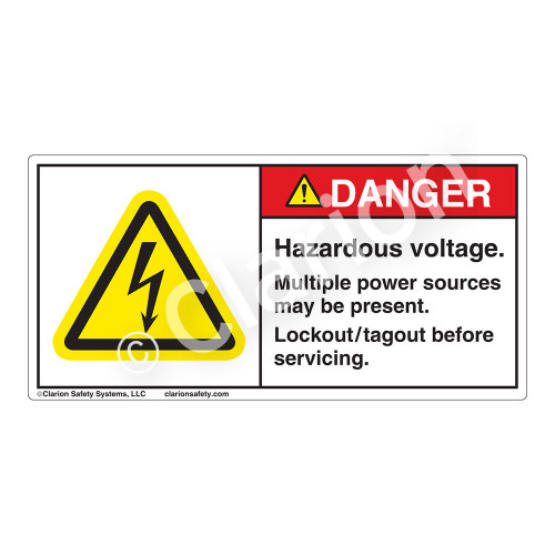 Danger/Hazardous Voltage Label (H6010-SBDH)