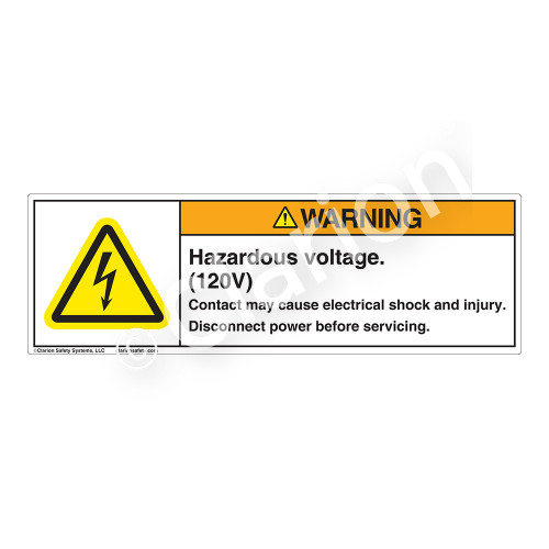 Warning/Hazardous Voltage Label (H6010-SPWH)