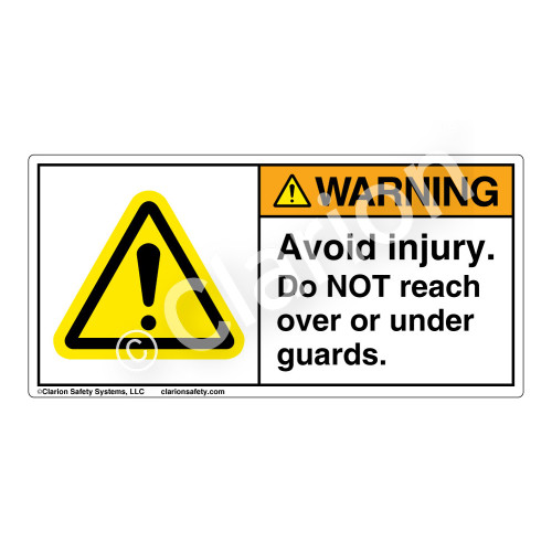 Warning/Avoid Injury Label (H6014-158WH)