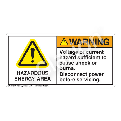 Warning/Hazardous Energy Area Label (H6014-RDWH)