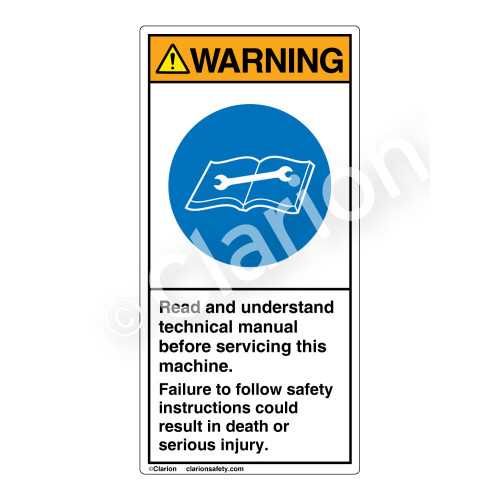 Warning/Read & Understand Label (H6018-X2WV)