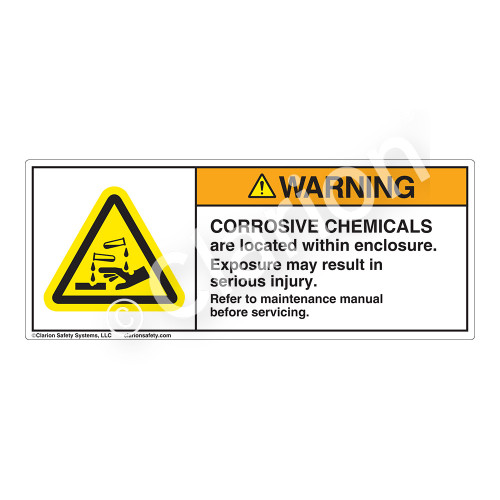 Warning/Corrosive Chemicals Label (H6023-NHWH)