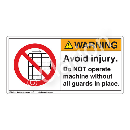 Warning/Avoid Injury Label (H6060-CUWH)