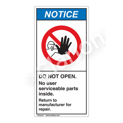 Notice/Do Not Open Label (H6062-G52NV)