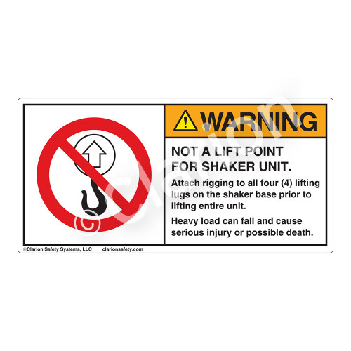 Warning/Not A Lift Point Label (H6070-K48WH)