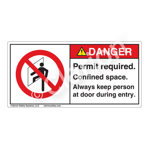 Danger/Permit Required Label (H6111-U1DH)