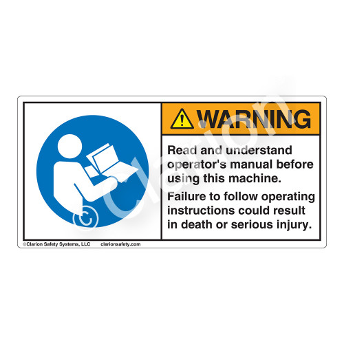 Warning/Read And Understand Label (H6126-36WH)