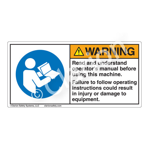 Warning/Read And Understand (H6126-202WH) Label