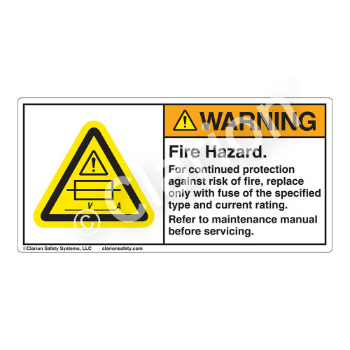 Warning/Fire Hazard Label (H6130-433WH)