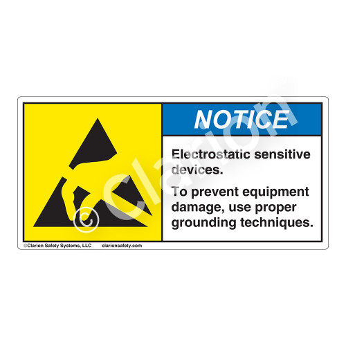 Notice/Electrostatic Sensitive Devices Label (H6131-53NH)