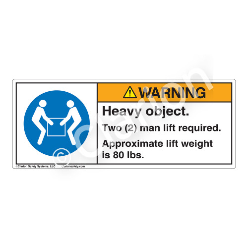 Warning/Heavy Object Label (H6147-U54WHP-)