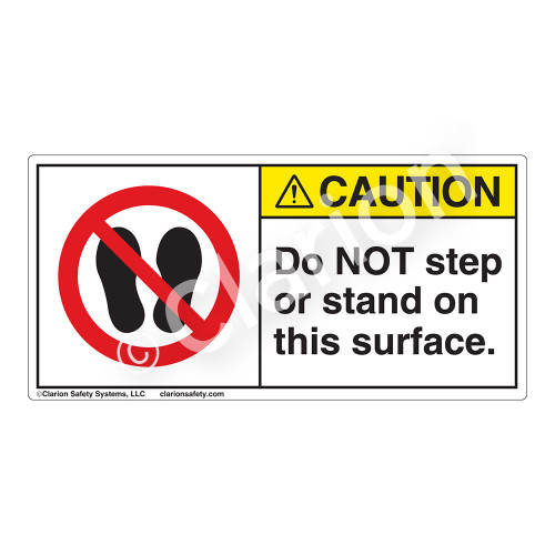 Caution/Do Not Step or Stand Label (H6163-CYCH)
