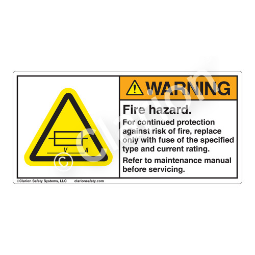 Warning/Fire Hazard Label (H6184-433WH)