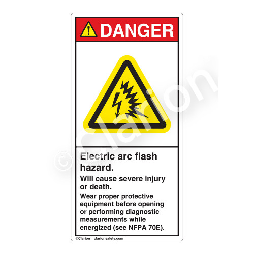Danger/Electric Arc Flash Label (H6643-260DV)