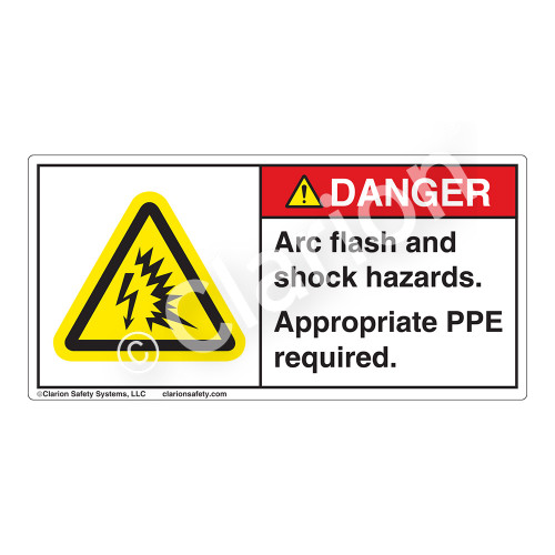 Danger/Arc Flash And Shock Label (H6643-261DH)