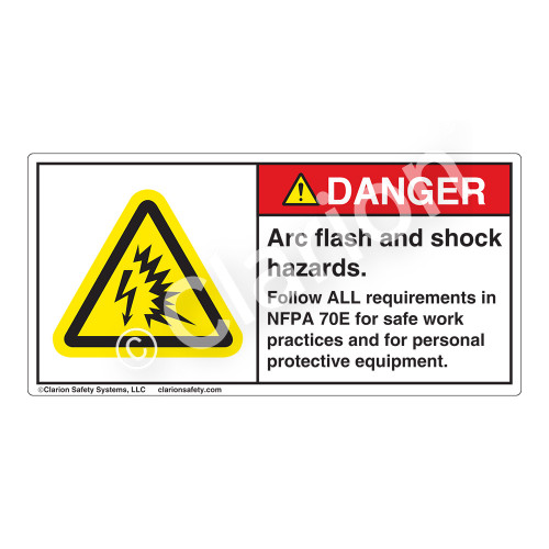 Danger/Arc Flash And Shock Label (H6643-262DH)
