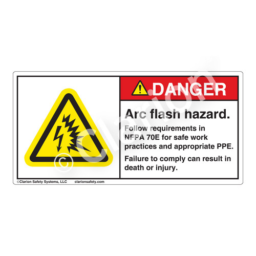 Danger/Arc Flash Hazard Label (H6643-W97DH)