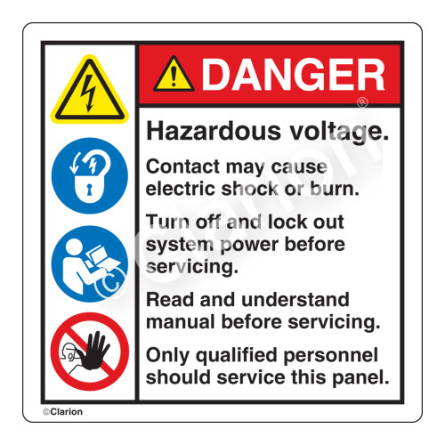 Danger/Hazardous Voltage Label (HMS-233DHP-)