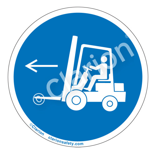 Forklift Point Left Label (IS6073-)