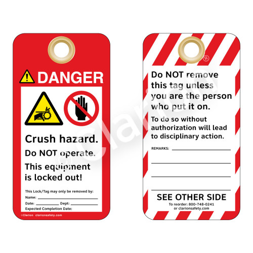 Danger/Crush Hazard - Chain Drive Tag (ST1014a-1)