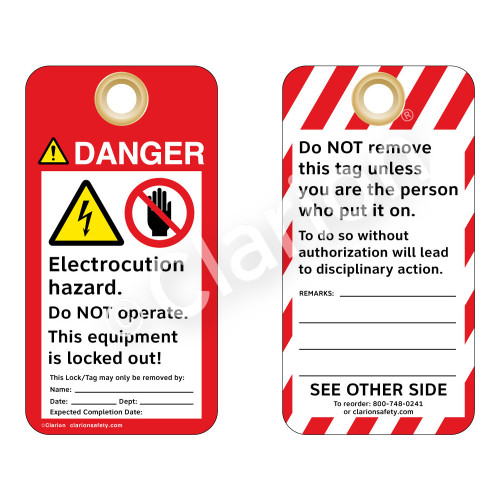 Danger/Electrocution Hazard Tag (ST1017a-1)