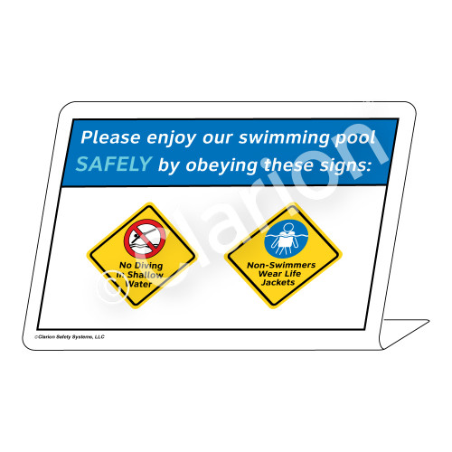 No Diving/Non-Swimmers Wear Sign (WSS1732-36g-e) )