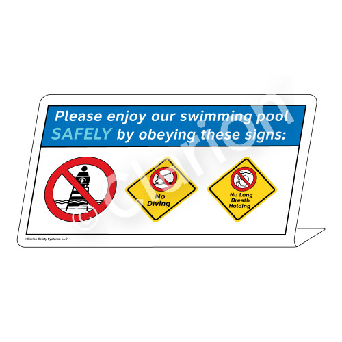 No Diving/No Long Breath Holding Sign (WSS1746-37g-e) )