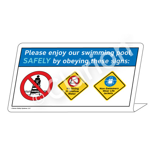 No Diving/Non-Swimmers Wear Sign (WSS1747-37g-e) )