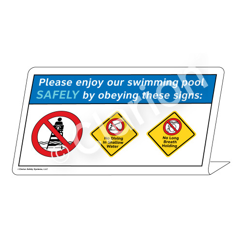 No Diving/No Long Breath Holding Sign (WSS1748-37g-e) )