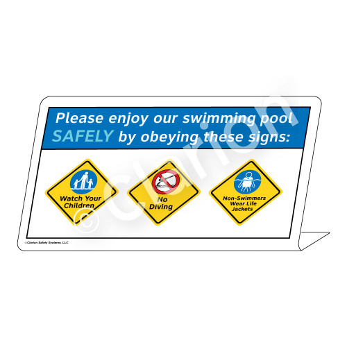 Watch Your Children/No Diving/Non-Swimmers WearSign (WSS1750-37g-e))