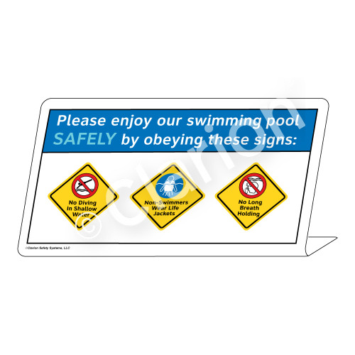 No Diving/Non-Swimmers Wear/No Long Breath Sign (WSS1755-37g-e) )