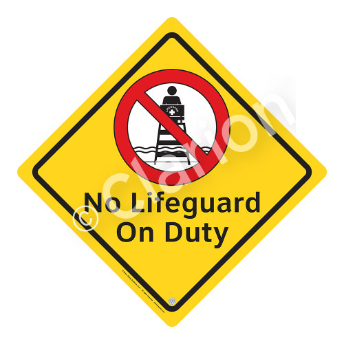 No Lifeguard on Duty Sign (WSS2101-02a-e) )
