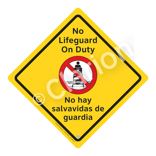 No Lifeguard on Duty Sign (WSS2101-02a-esm) )