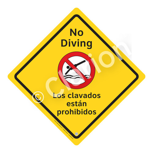 No Diving Sign (WSS2103-02a-esm) )