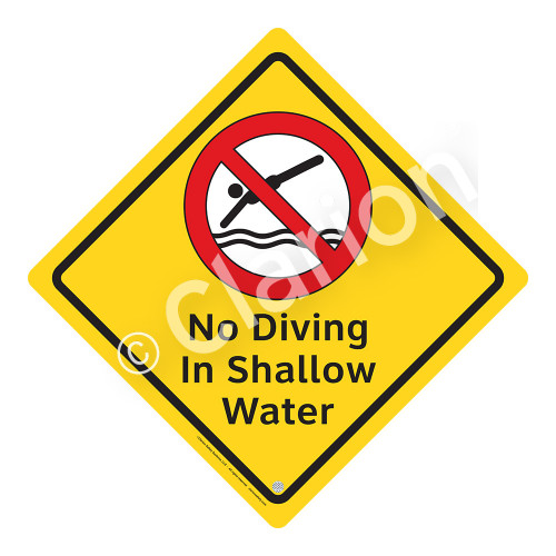 No Diving in Shallow Water Sign (WSS2104-02a-e) )