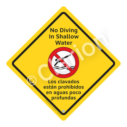 No Diving in Shallow Water Sign (WSS2104-02a-esm) )