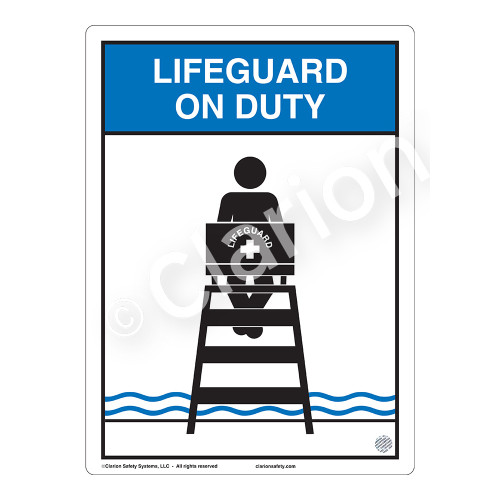 Lifeguard on Duty Sign (WSS2152-03b-e) )