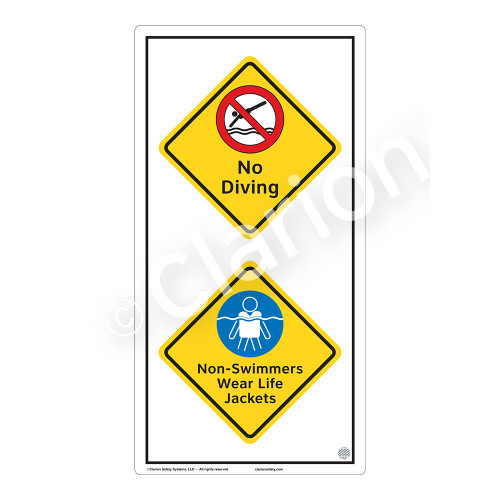 No Diving Sign (WSS2215-50b-e) )