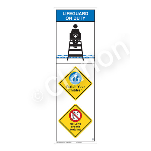 Lifeguard on Duty/Watch Your Children Sign (WSS2313-07b-e) )