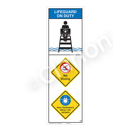 Lifeguard on Duty/No Diving Sign (WSS2314-07b-e) )