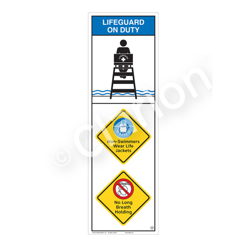 Lifeguard on Duty/Non-Swimmers WearSign (WSS2318-07b-e))