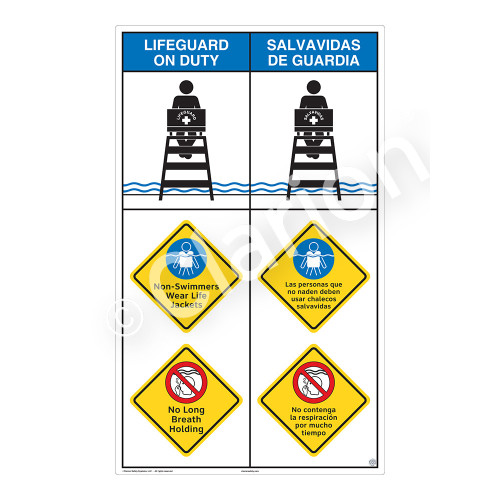 Lifeguard on Duty/Non-Swimmers WearSign (WSS2318-08b-esm))