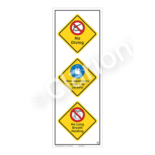 No Diving Sign (WSS2323-54b-e) )